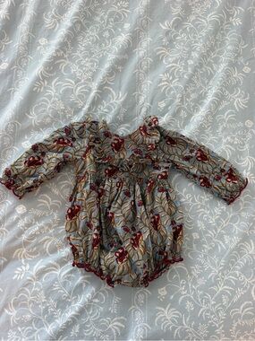 Pink Chicken Floral Long-Sleeve Romper